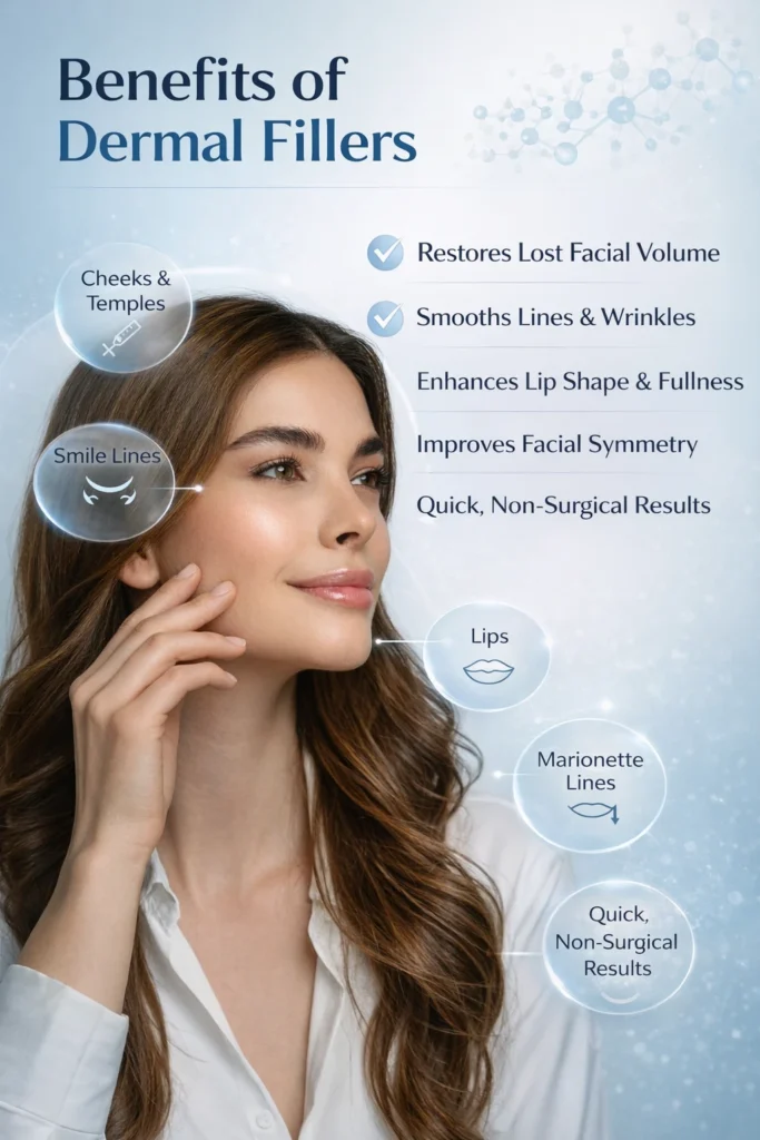 illustration of benefits of dermal fillers