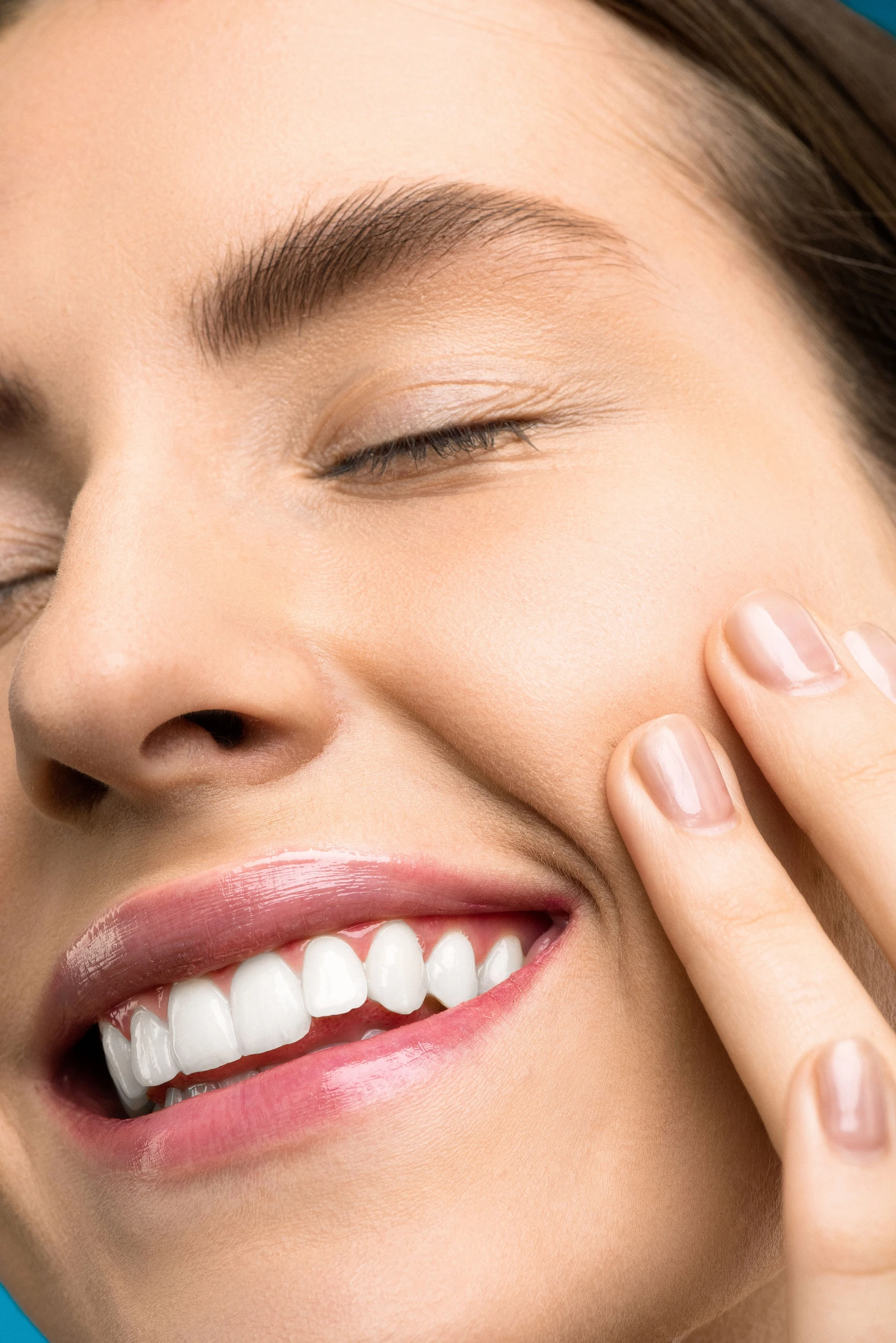 Close-up of glowing, rejuvenated skin after Microneedling and PDRF treatment
